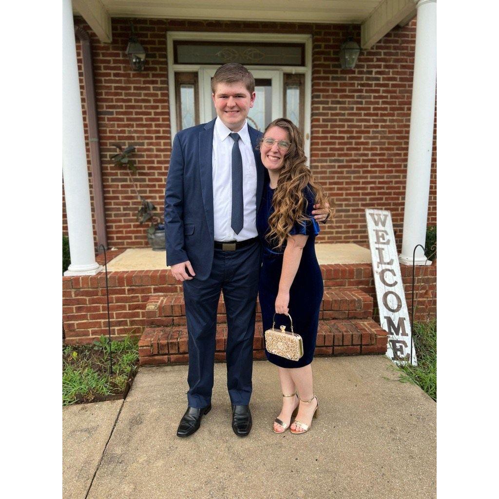 We weren't ever able to go to a banquet, so we got all fancy and went on a date.