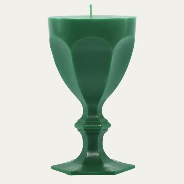 Harcourt Goblet Candle, Green