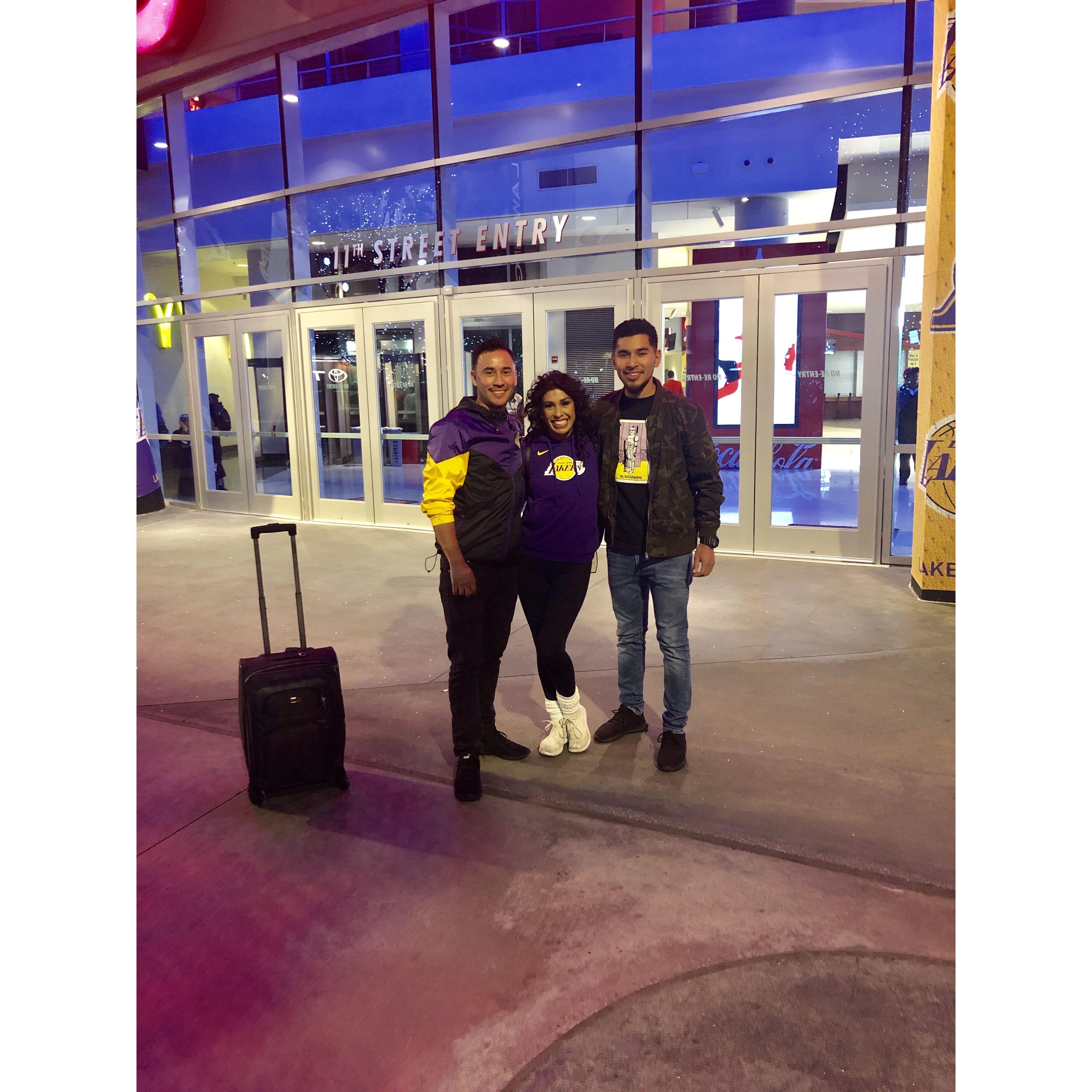 Lakers Game with David & David's best man, Oscar!