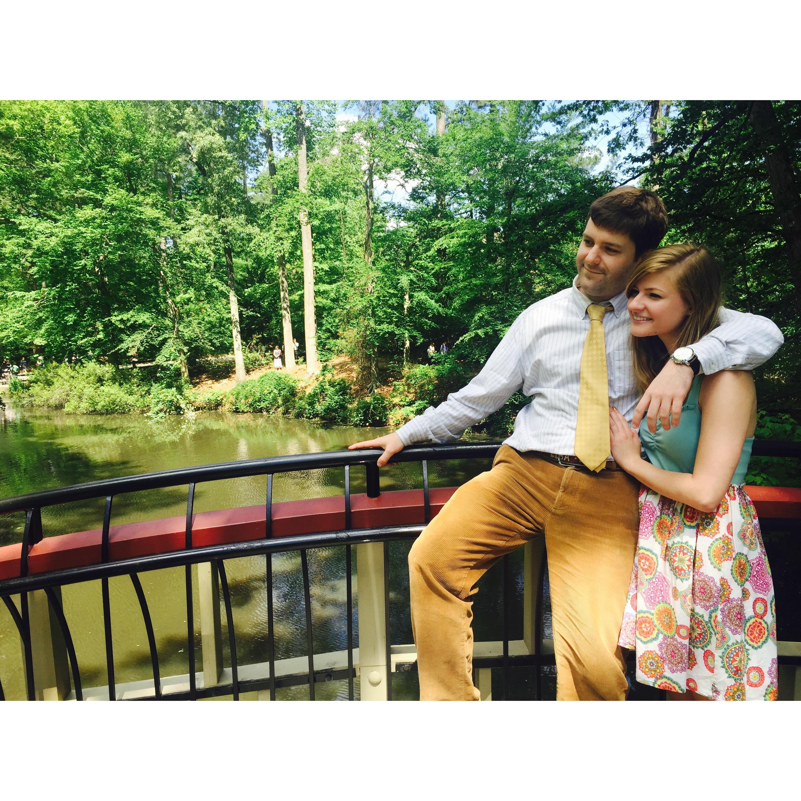 Dan and Eason crossed the Crim Dell Bridge together in 2016! They didn't know it at the time, but they had just sealed our fate to get married one day...