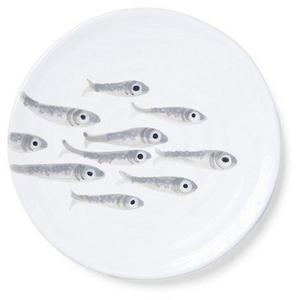 Marina Minnows Salad Plate, Ivory/Gray | One Kings Lane