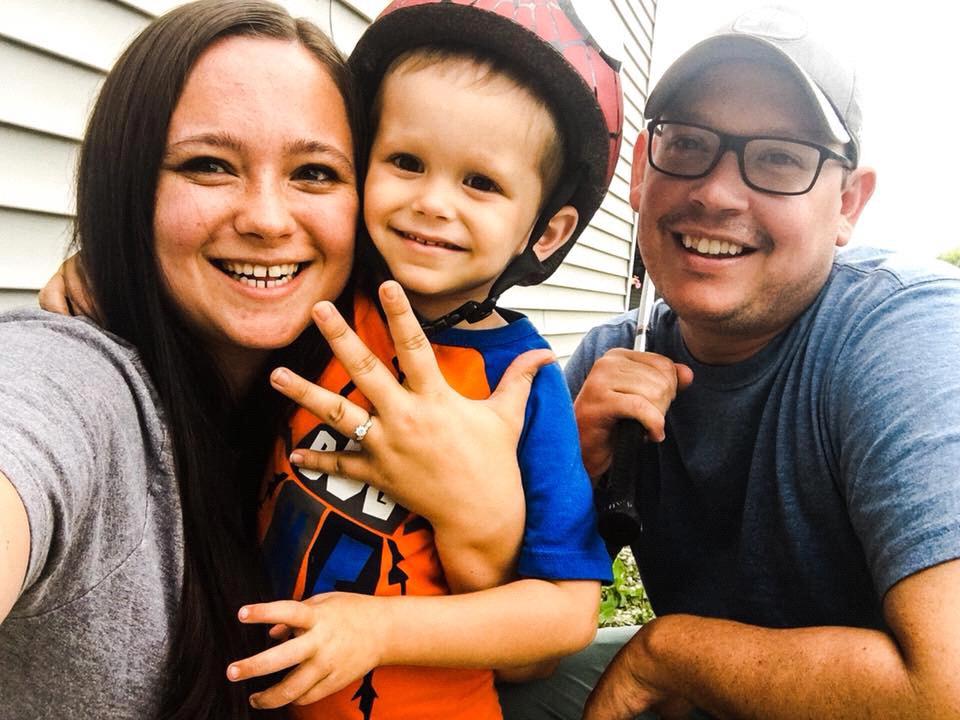 After he proposed & we told Hunter he was so excited!