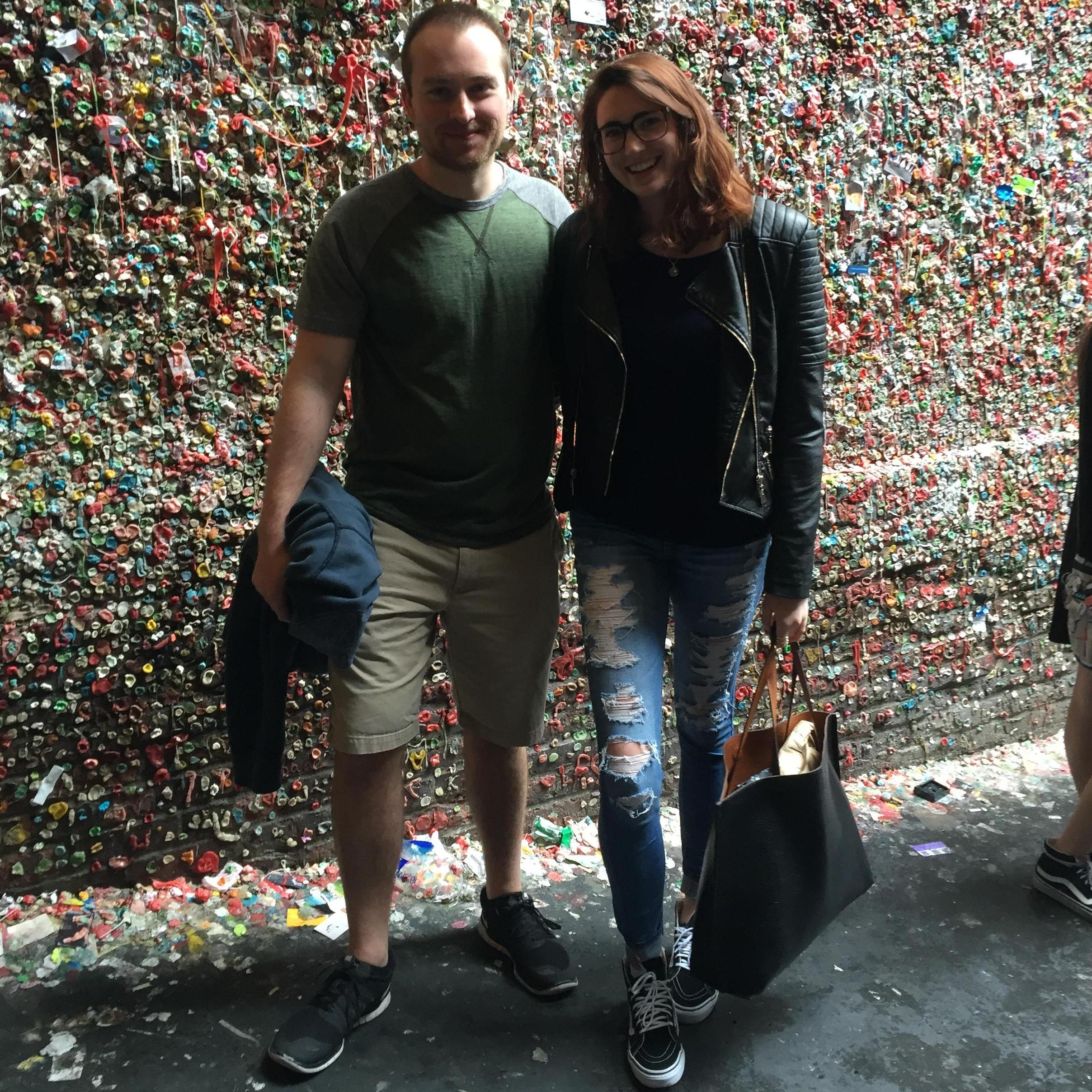 Visiting Moogs in Seattle at the Gum Wall! Gross..