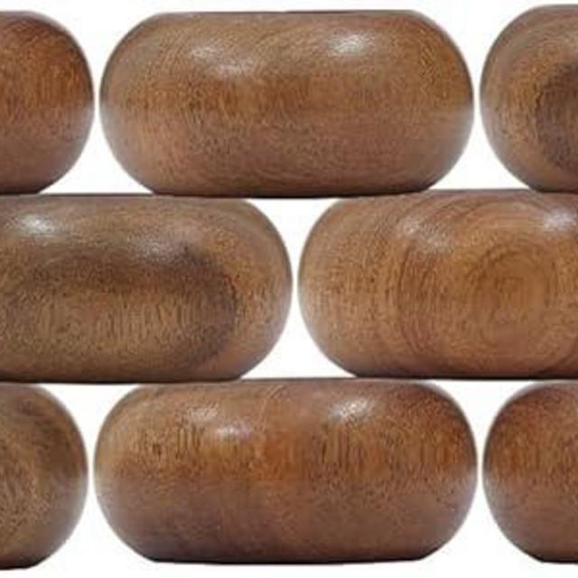 ARNCRAFT Napkin Rings Set of 12 Handmade Acacia Wood Dining Table Napkin Holder Classic Everyday Thanksgiving Holiday Christmas Festive Party Gift Farmhouse Décor