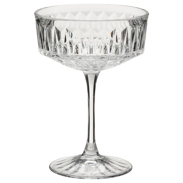 SÄLLSKAPLIGChampagne coupe, clear glass/patterned7 oz