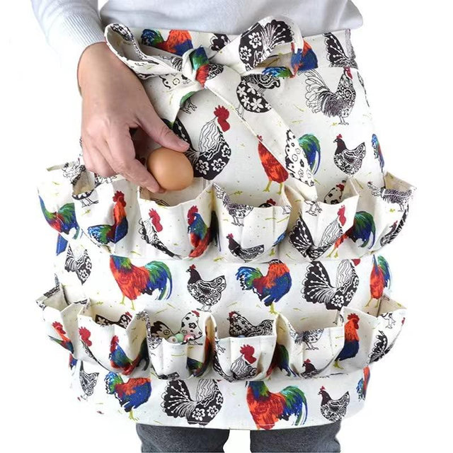 Sefiron Chicken Egg Collecting Apron,12 Deep Pockets for Hense,Duck,Goose Eggs