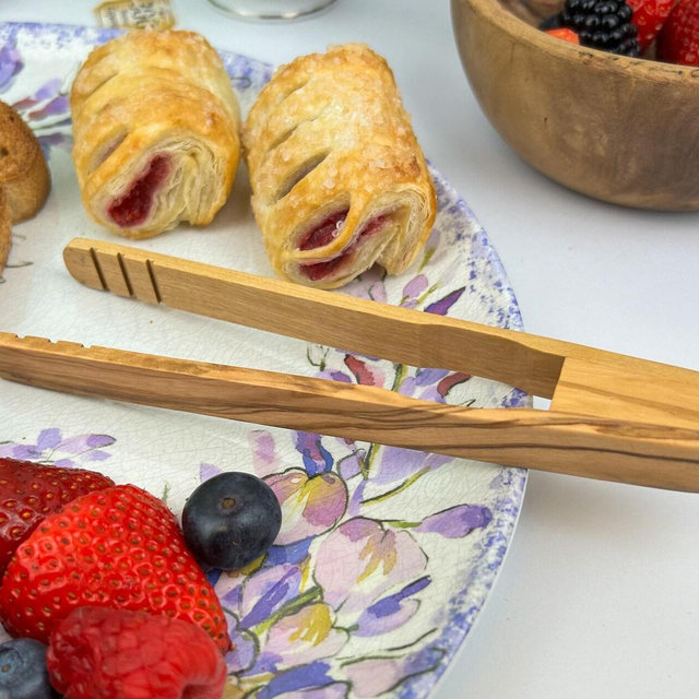 Olive Wood Toaster Tongs