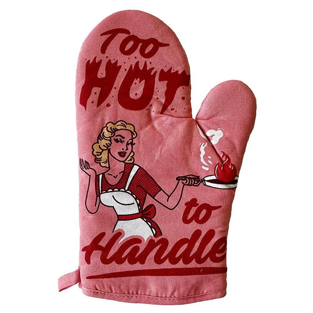 Crazy Dog T-Shirts Too Hot to Handle Oven Mitt Funny Cooking Chef Sarcastic Kitchen Glove (Oven Mitts)