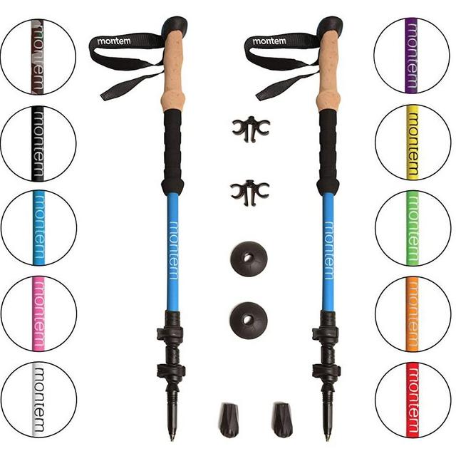 Montem Ultra Strong Trekking, Walking, and Hiking Poles - One Pair (2 Poles) - Collapsible, Lightweight, Quick Locking, and Ultra Durable