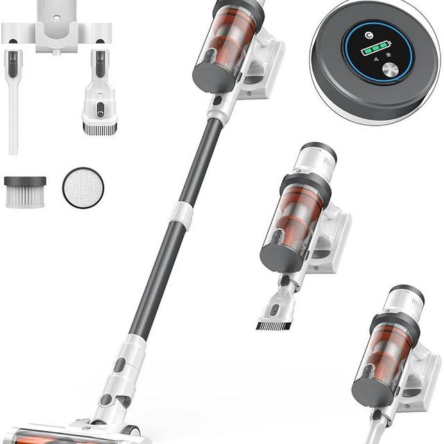 Cordless Vacuum Cleaner, 30Kpa Vacuum Cleaners for Home, Max 45 Mins Runtime, Anti-Tangled Stick Vacuum, Lightweight Vacuum for Carpet, Hard Floor