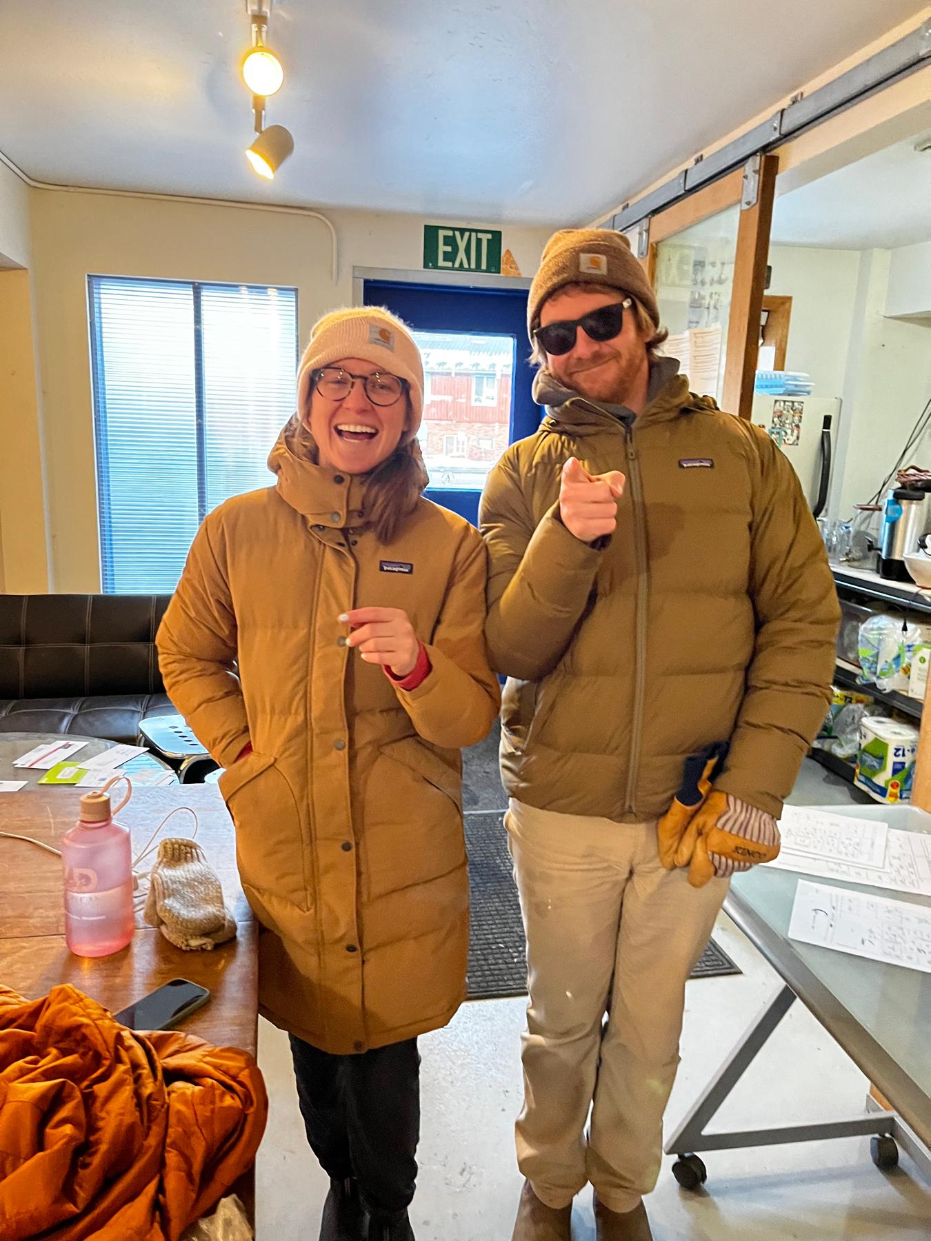 Unintentionally matchy matchy. Matt Loves, Ali not so much.
