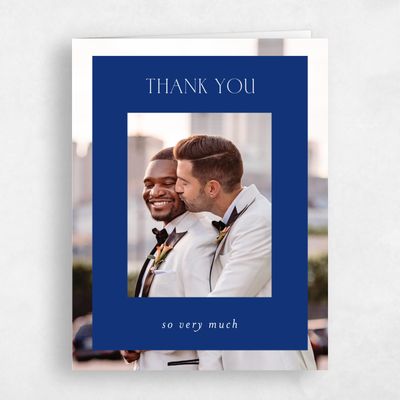 Dark Blue Wedding Thank You - Reinette Photo
