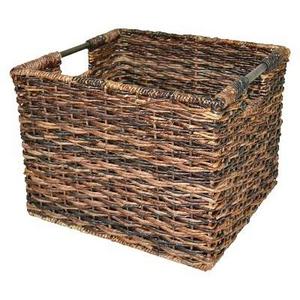 Wicker Large Milk Crate Dark Brown 11"x13" - Threshold™