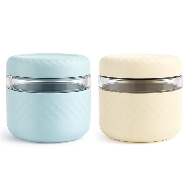 Cafezi 24 oz Glass Lunch Bowl Containers with Lids 2 Pack | Leak & Spill Proof, BPA-Free, Microwave & Dishwasher Safe | Airtight Meal Prep & Food Storage Jar for Lunch, Salad, Soup, Oats, Stew, Yogurt