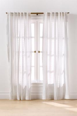 Sigrid Cotton Embroidered Sheer Scalloped Curtain