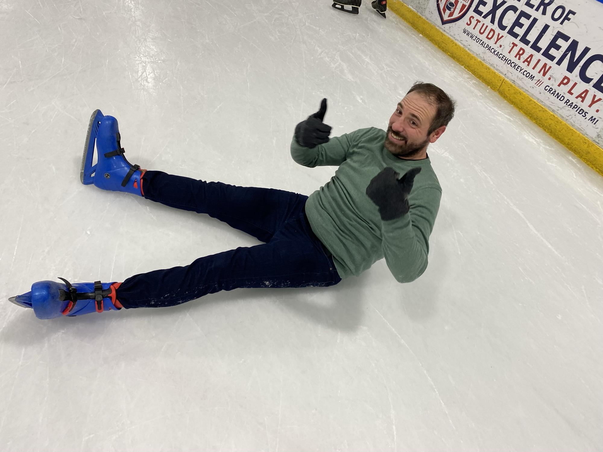 Ryan will get better at ice skating... give him a few more winters in Michigan