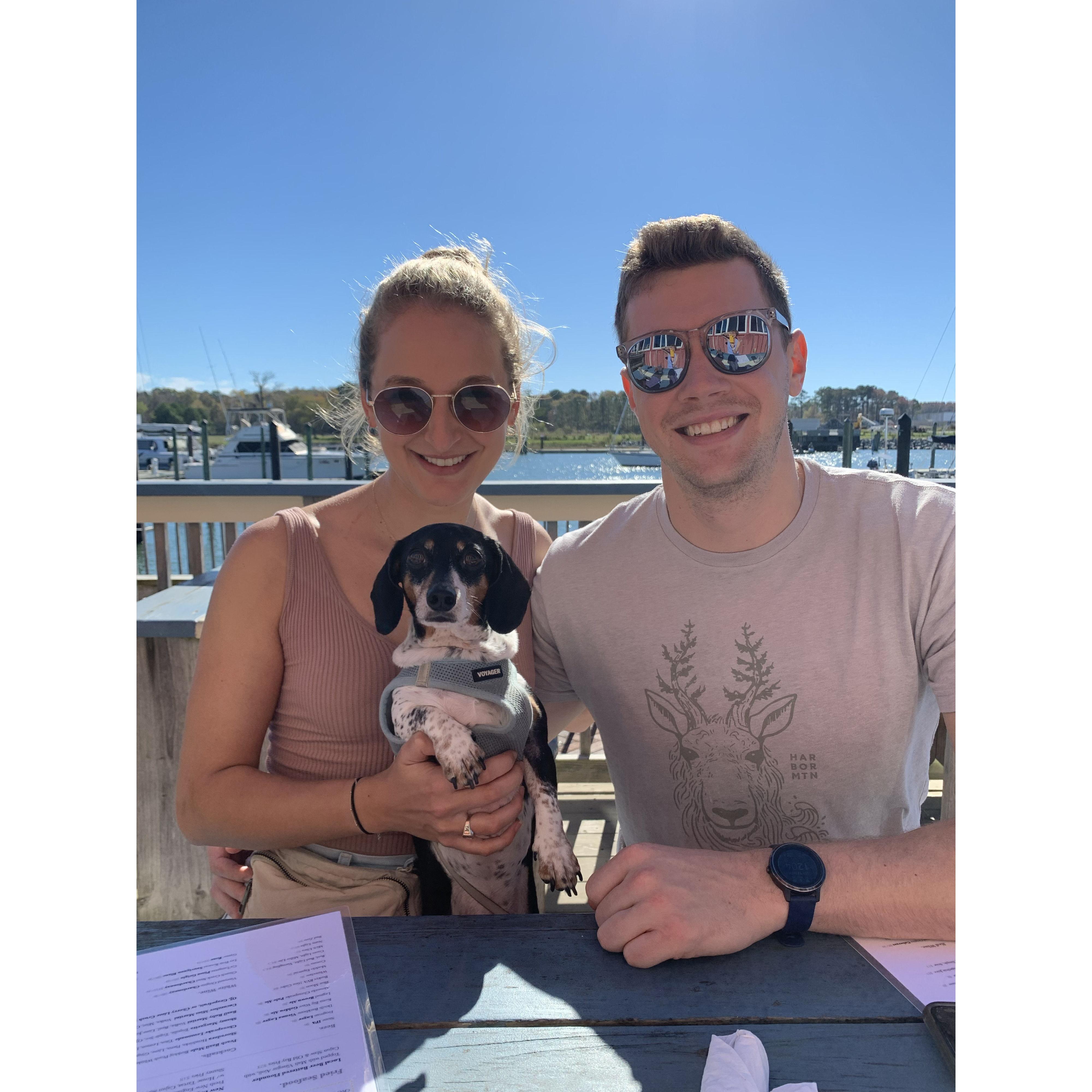 Finding the one restaurant in Cape Charles that allowed Oakley to be in attendance.
