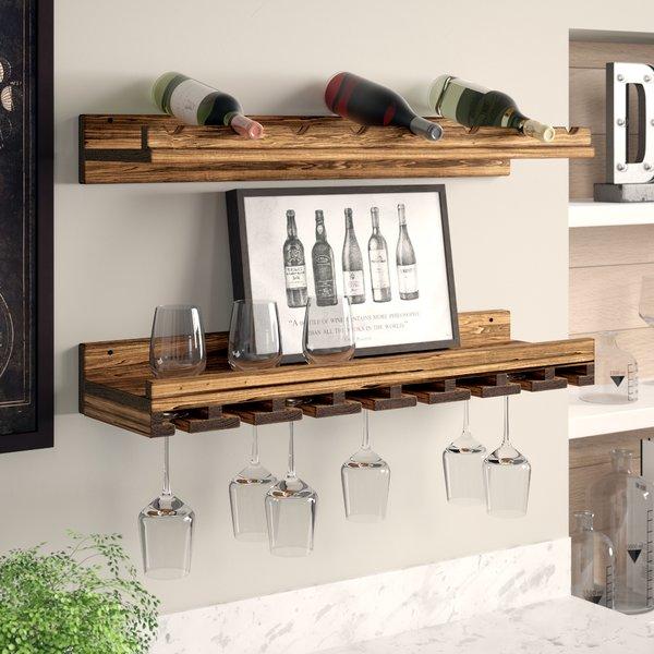 Berlyn 2 Piece 8 Bottle Wall Mounted Wine Rack Set