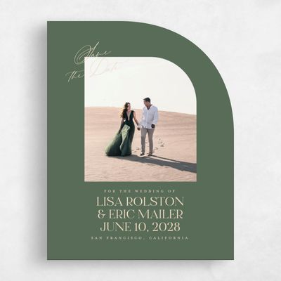 Grayed Hunter, Green Wedding Save the Date - Menton Photo