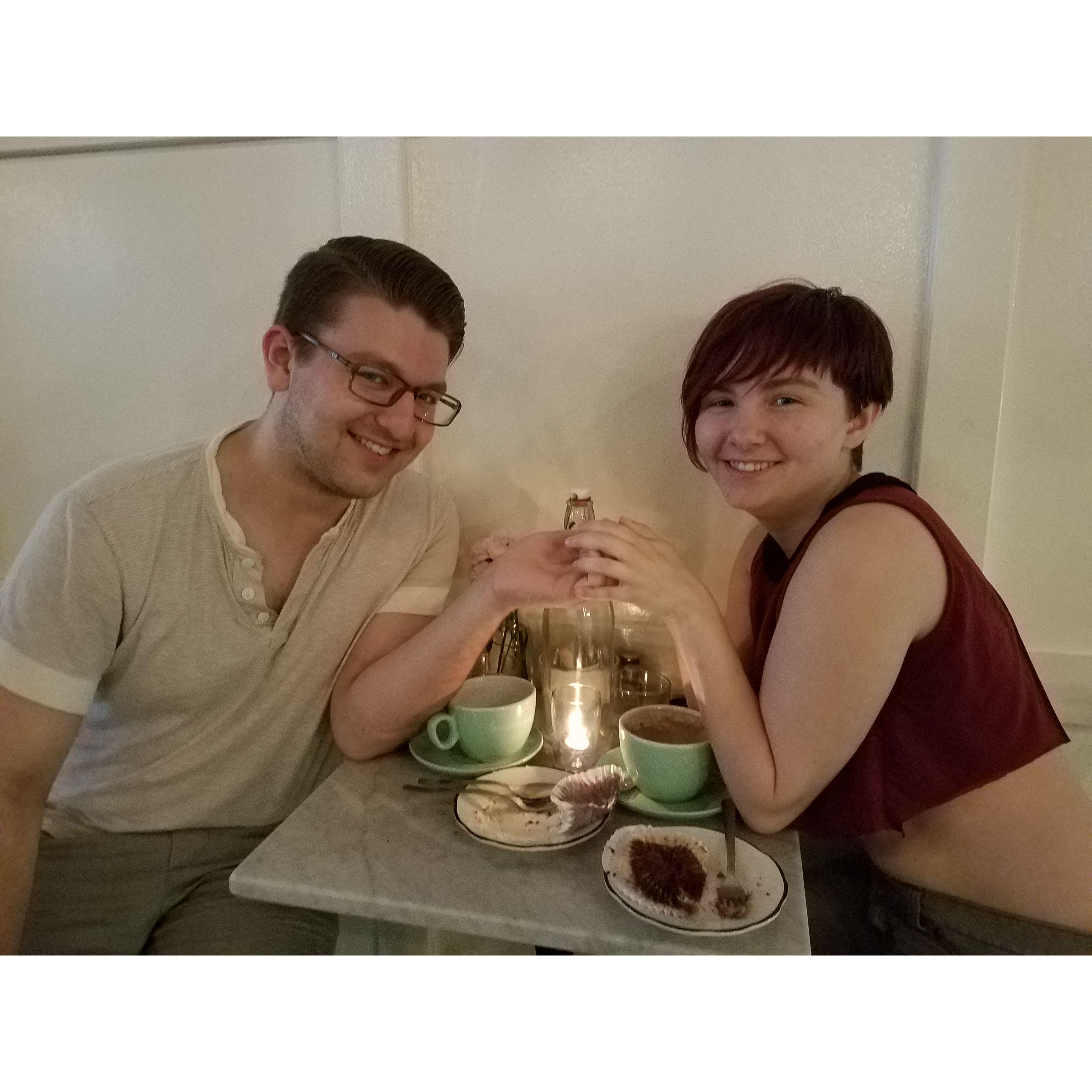 Our 1st anniversary, celebrated at Sweethaus in Williamsburg