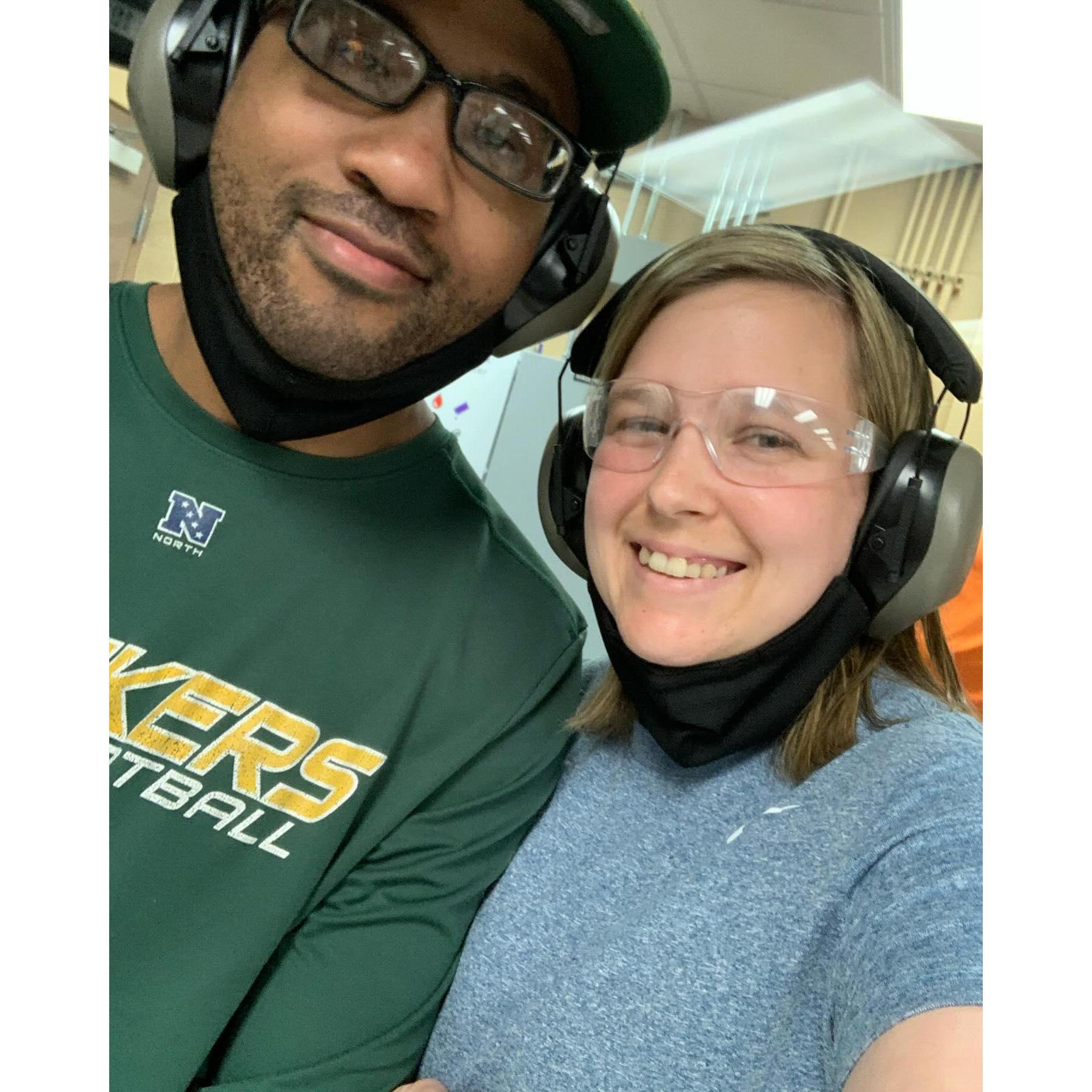 First time learning and shooting a gun together