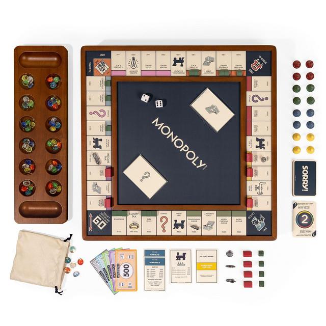 WS Game Company 3 in 1 Premium Game Collection: Monopoly, Sorry and Mancala