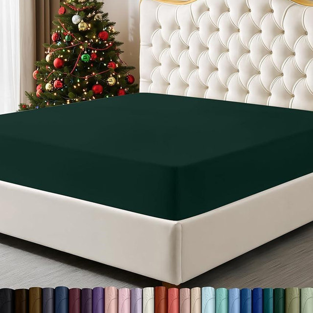 Utopia Bedding King Fitted Sheet - Bottom Sheet - Deep Pocket - Soft Microfiber - Shrinkage and Fade Resistant - Easy Care -1 Fitted Sheet Only (Emerald)