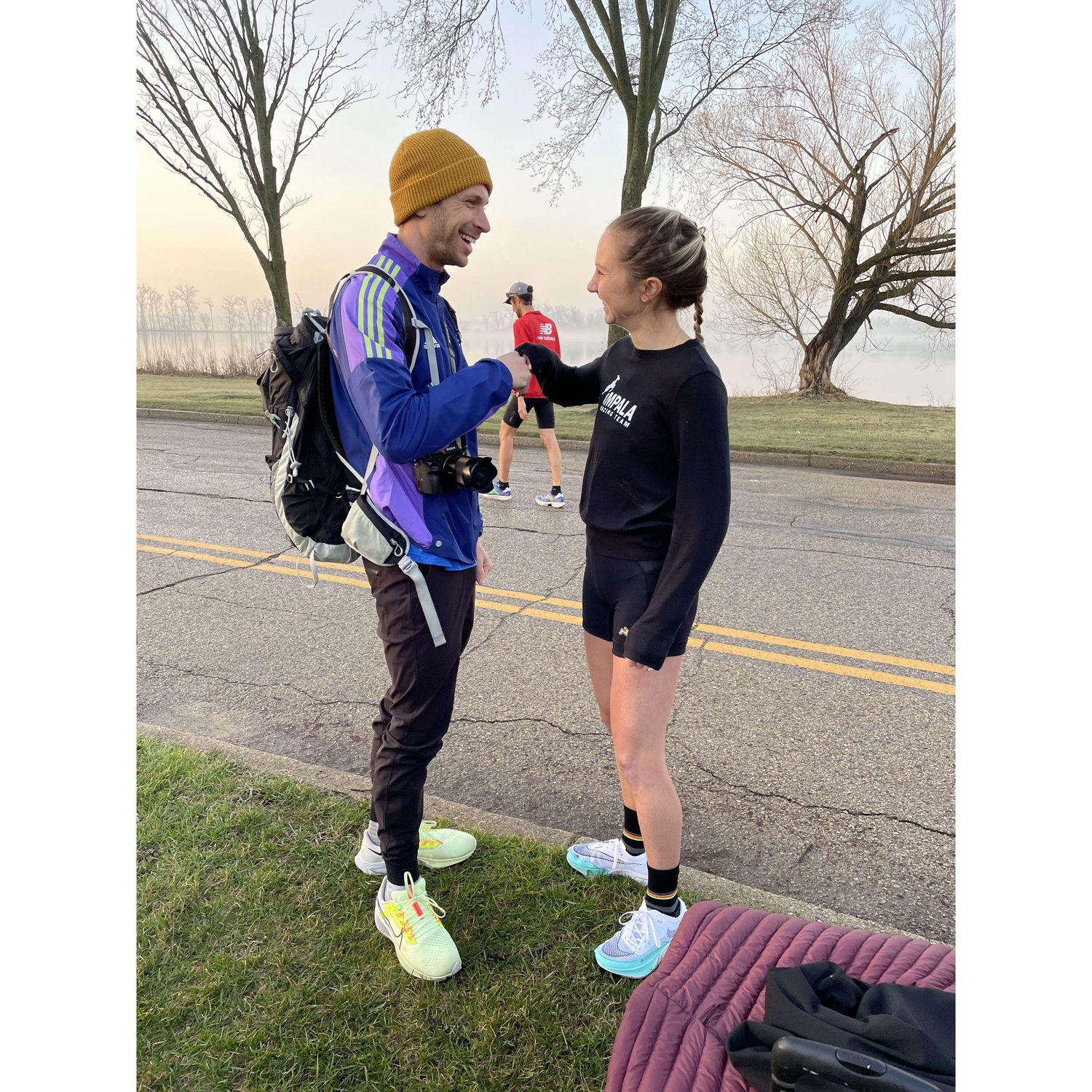 Austin excelled at his Crew Chief duties for Anna's first 100K race, helping her to a 2nd place finish