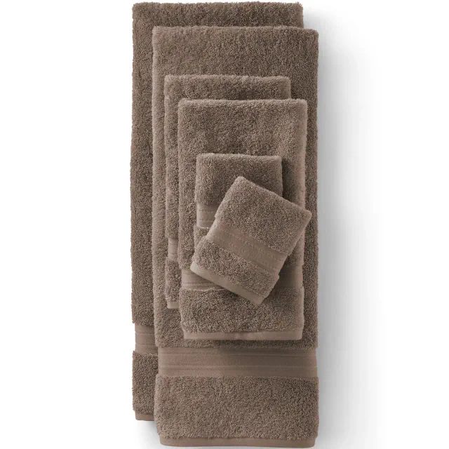 Lands' End Premium Supima Cotton 6-Piece Bath Towel Set - Assorted Bath Towel Set - Toast