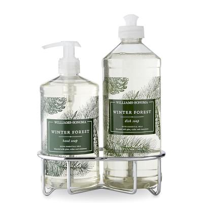 Williams Sonoma Winter Forest Hand Soap & Dish Soap, Classic 3-Piece Set