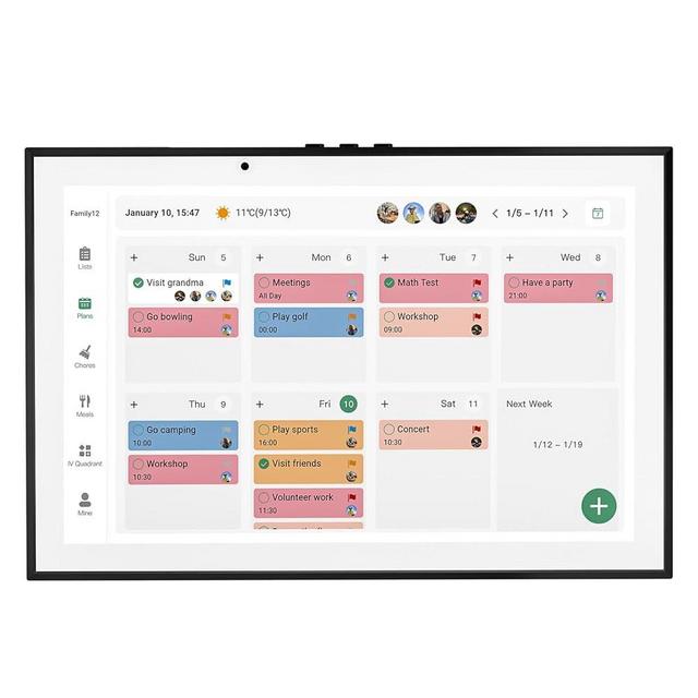 IMLIFE 10.1 inches Wifi Smart Touchscreen Digital Desk Calendar with Touchtime App Syncing with Multiple Phones in Two - way, for Chore Chart, Daily Meal Plan, Interactive Display for Family Schedules and Cloud Photo
