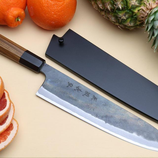 Yoshihiro Aogami Super Blue High Carbon Steel Kurouchi Gyuto Chef Knife with Shitan Wood Handle