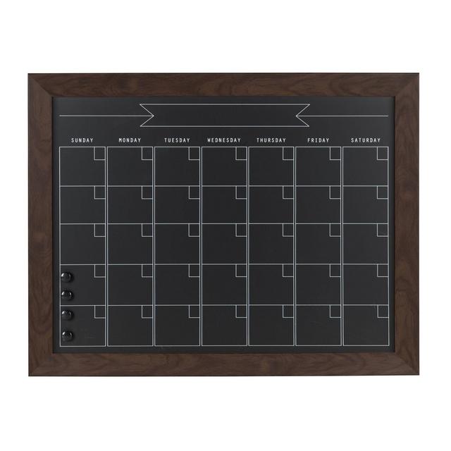 20" x 26" Beatrice Chalk Calendar Walnut - DesignOvation