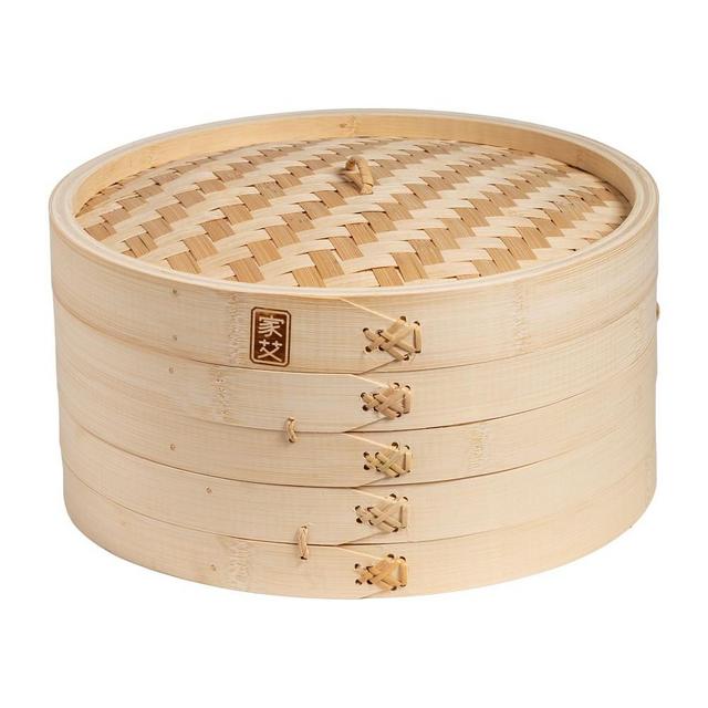Joyce Chen 2-Tier Bamboo Steamer Baskets, 12"