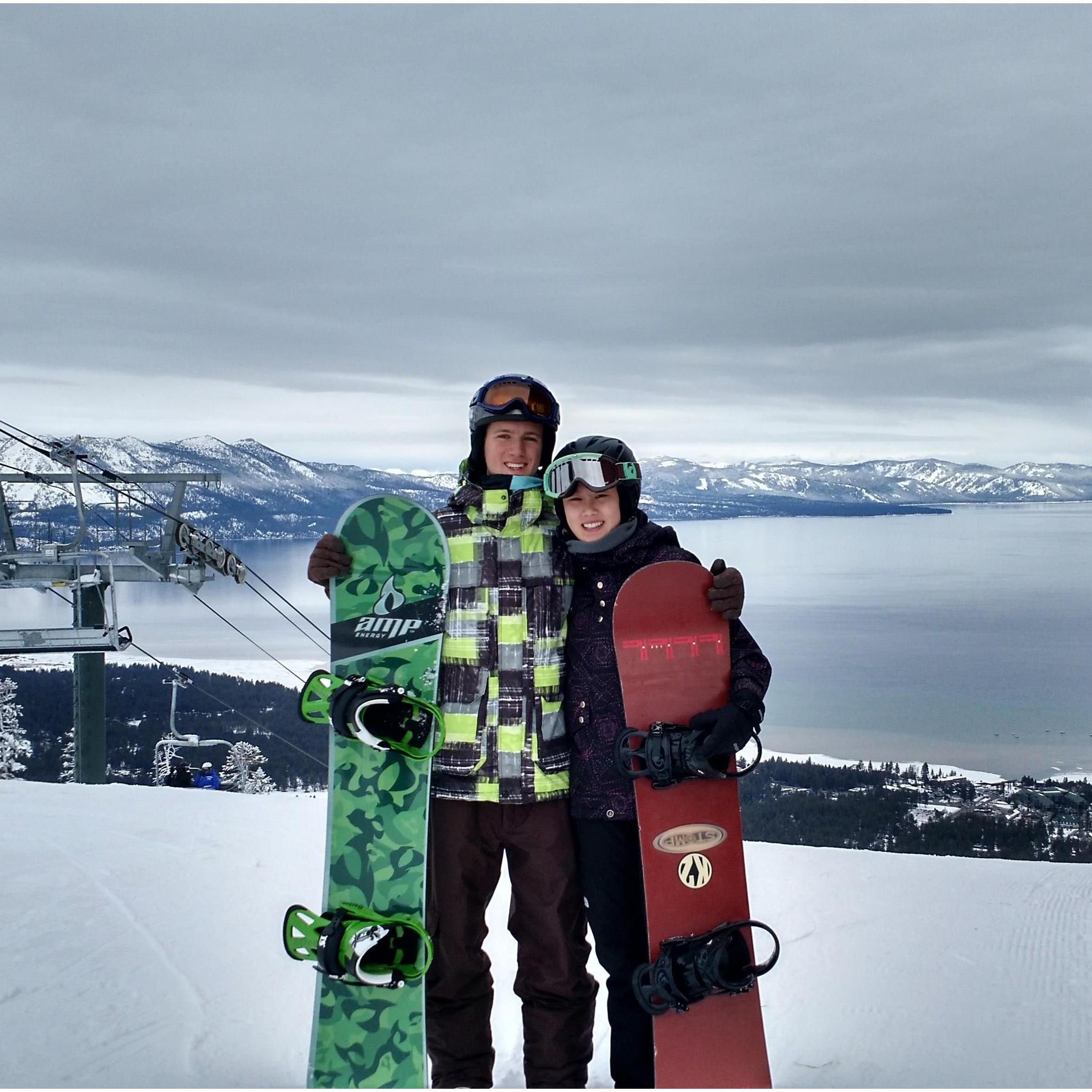 Snowboarding in Lake Tahoe