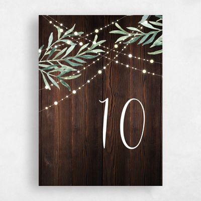 Brown Wedding Table Number - Saranac