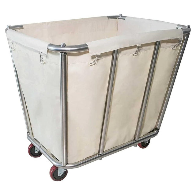 Laundry Cart Commercial,10 Bushel (350L) Large Industrial Rolling Laundry Hamper with 4 Inch Wheels,Home Heavy Duty Laundry Baskets with Stainless Steel Frame, 260 LBS Weight Capacity