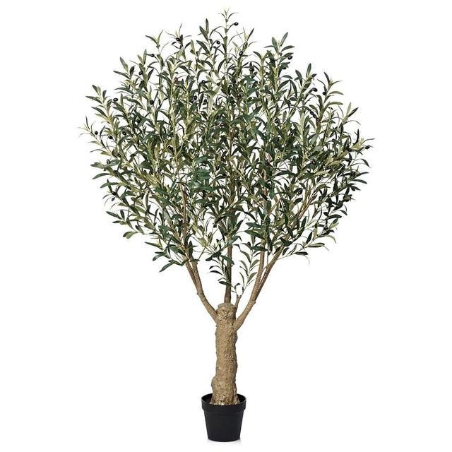 VeriNatural Olive Tree Artificial 6FT Tall - UV Resistant Faux Olive Trees with Strong Trunk for Outdoor - Large Potted Silk Fake Plant for Indoor Home Living Room Office Patio Decor, VN160