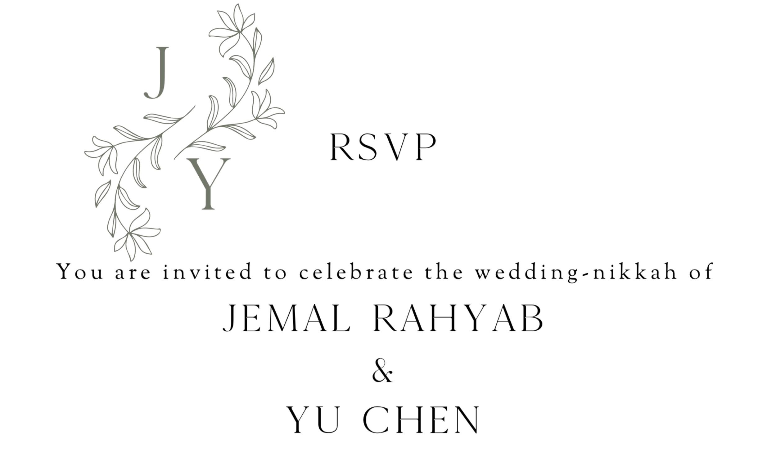 The Wedding Website of Yu Chen and Jemal Rahyab