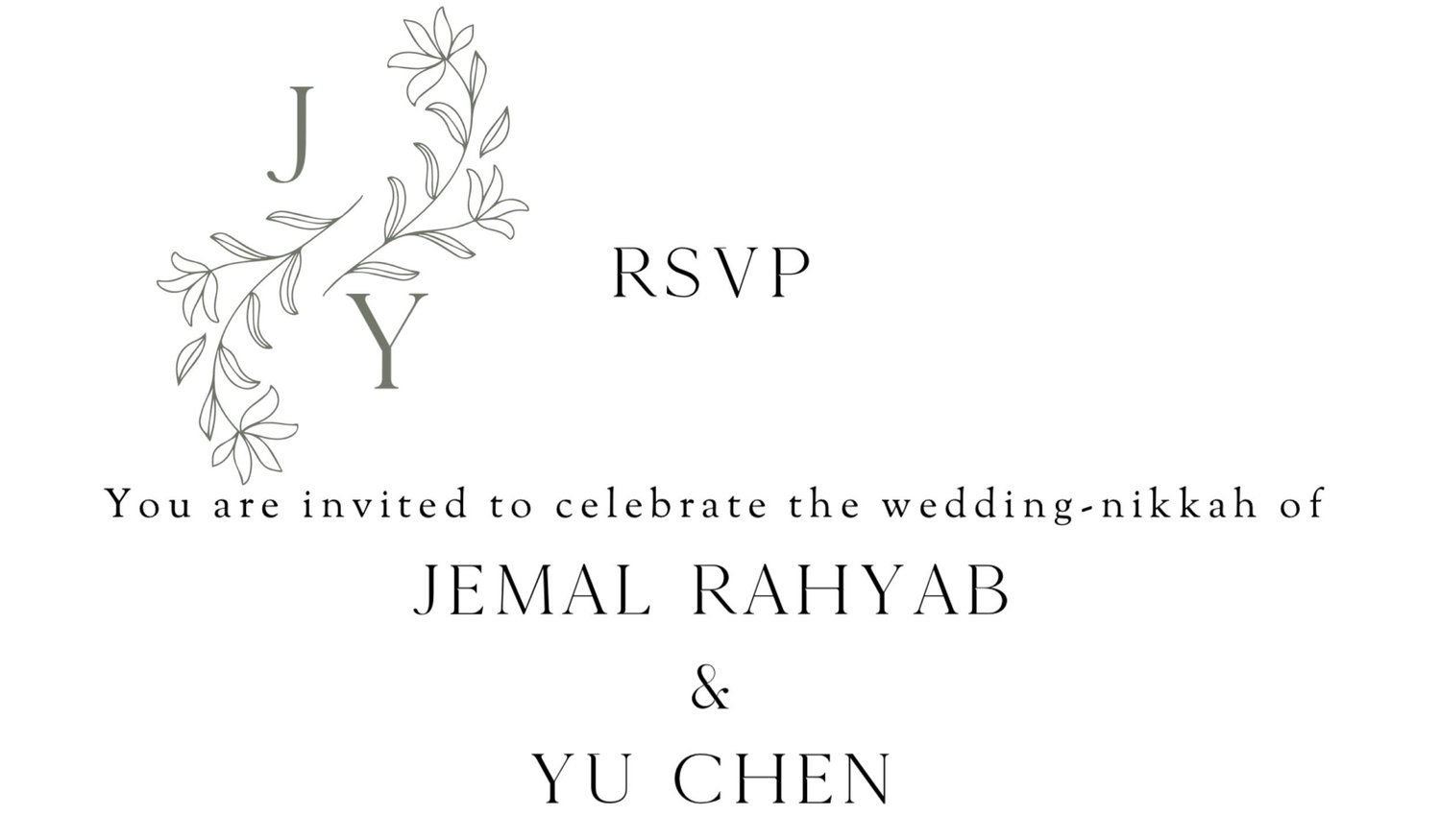 The Wedding Website of Yu Chen and Jemal Rahyab