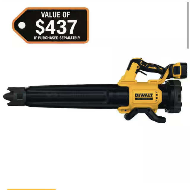 DEWALT 20V MAX 125 MPH 450 CFM Brushless Cordless Battery Powered Blower Kit with (1) 5 Ah Battery & Charger DCBL722P1