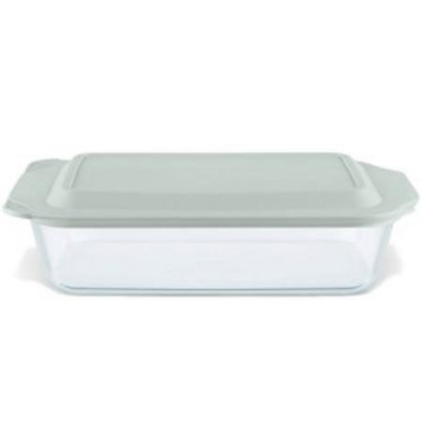 Pyrex Deep 9x13-Inch Glass Baking Dish with Lid, Deep Casserole Dish, Glass Food Container, Oven, Freezer and Microwave Safe, Clear Container