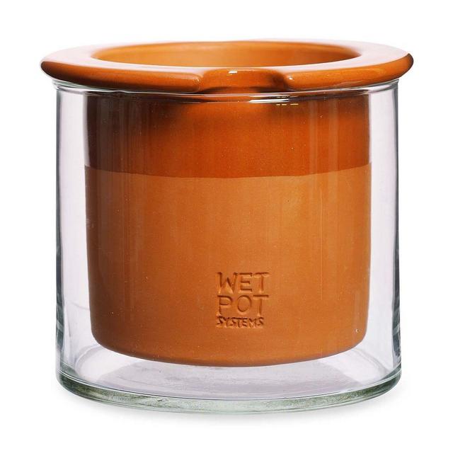 MoMA Collection Self-Watering Pot, Terracotta & Clear, Small