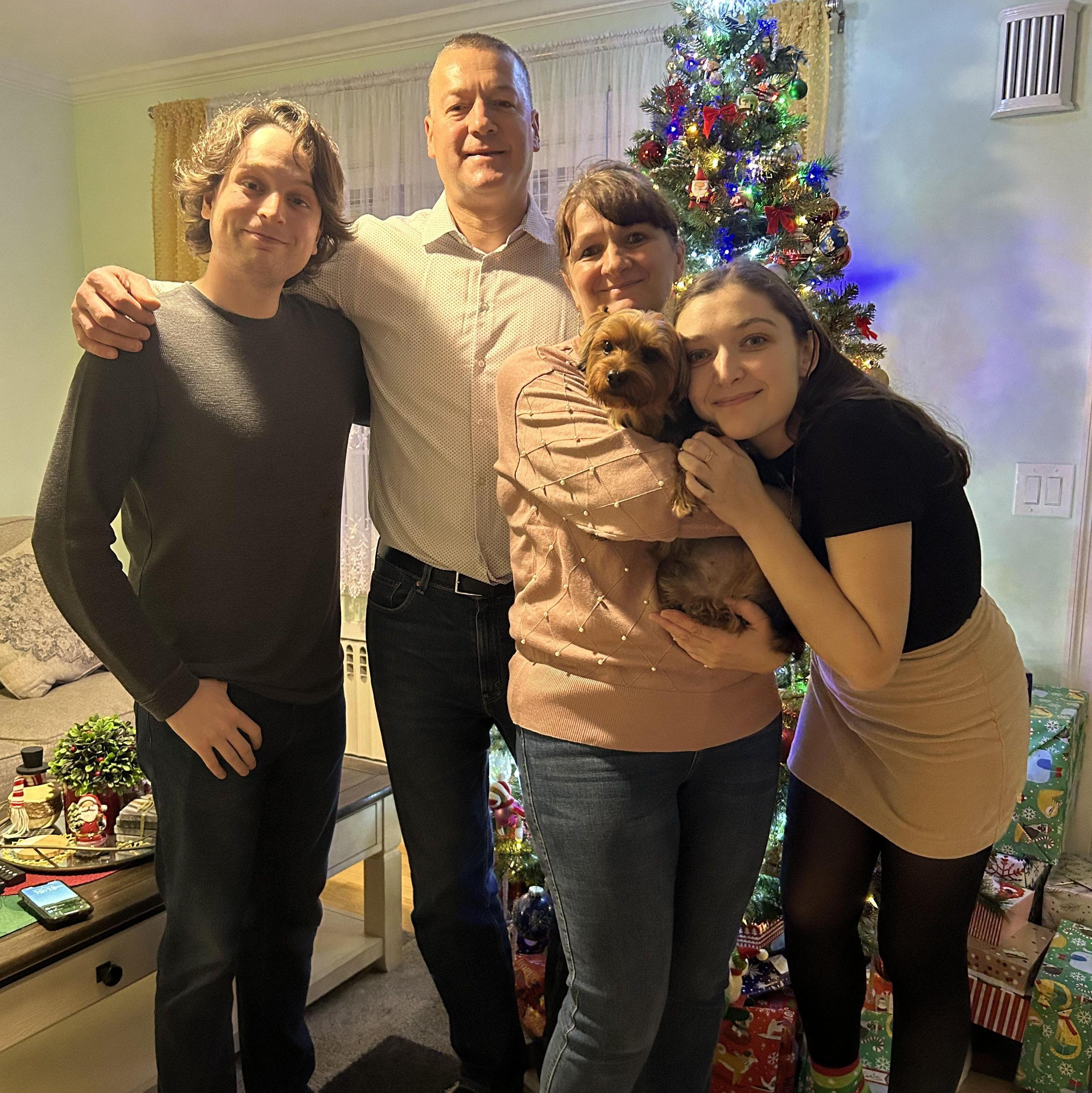 John's first Christmas with the Galka fam