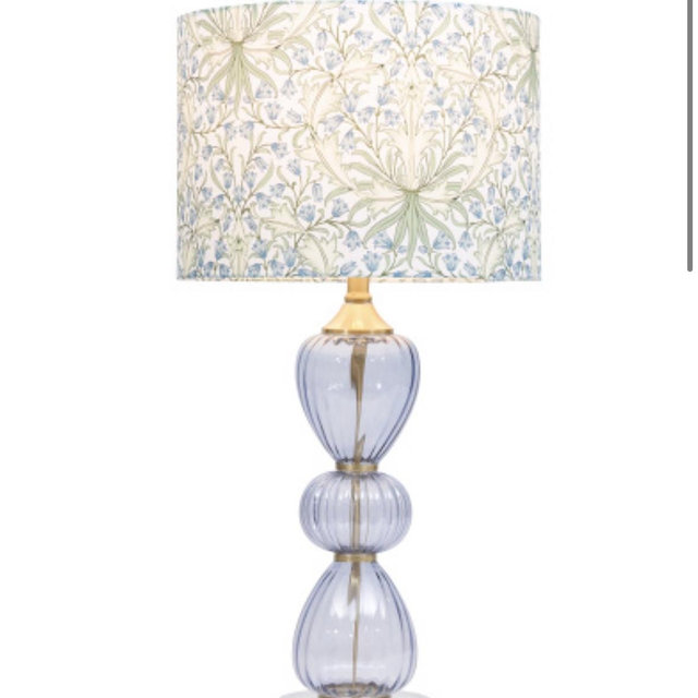 28.25in Shaped Glass Base Table Lamp With Floral Printed Linen Shade | Home | T.J.Maxx