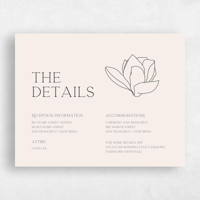 Beige Floral Wedding Enclosure - Alameda