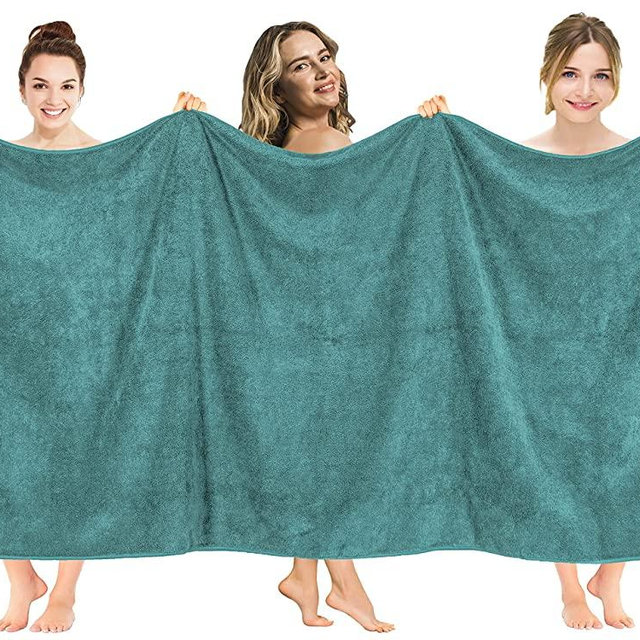 American Soft Linen 40x80 Inch Premium, Soft & Luxury Ringspun Cotton 650 GSM Oversized Turkish Bath Towel for Maximum Softness & Absorbent [Worth $64.99] - Colonial Blue