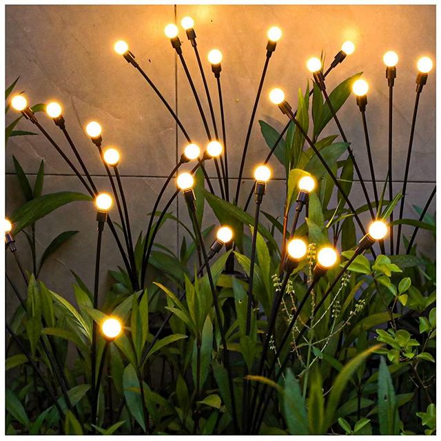 TONULAX Solar Garden Lights - Solar Swaying Light, Sway by Wind, Solar Outdoor Lights,Solar Garden Decorative Lights Yard Patio Pathway Decoration, Warm White (4 Pack)