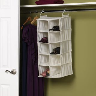 10-Pocket Hanging Closet Shoe Organizer