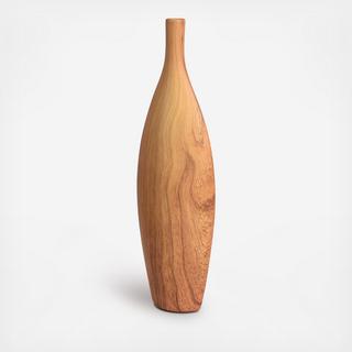 Hand-Painted Ceramic Faux Oak Grain Vase